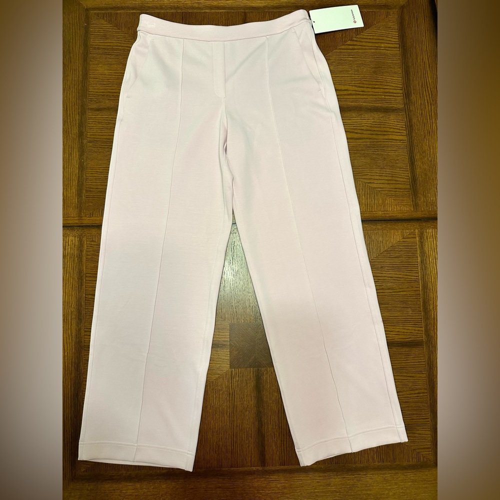 Lululemon Softstreme Sz L Light Pink Pintuck Mid-Rise Pant Regular NWT